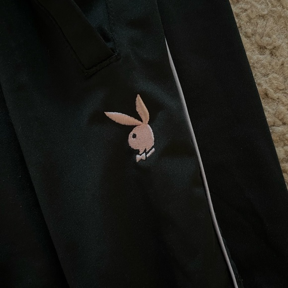 Playboy Physical Black/Pink Track Pants - Picture 1 of 4